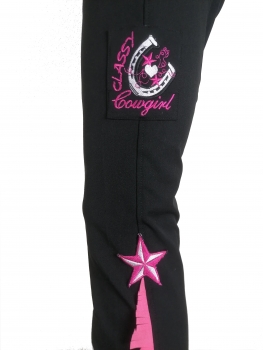 Limited Edition! Damen Jodhpurreithose  "Classy Cowgirl" in Schwarz-Pink